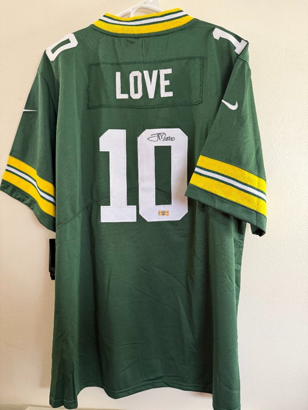 JORDAN LOVE SIGNED GREEN BAY PACKERS QB AUTOGRAPHED NIKE JERSEY W/COA - XXL 23-3